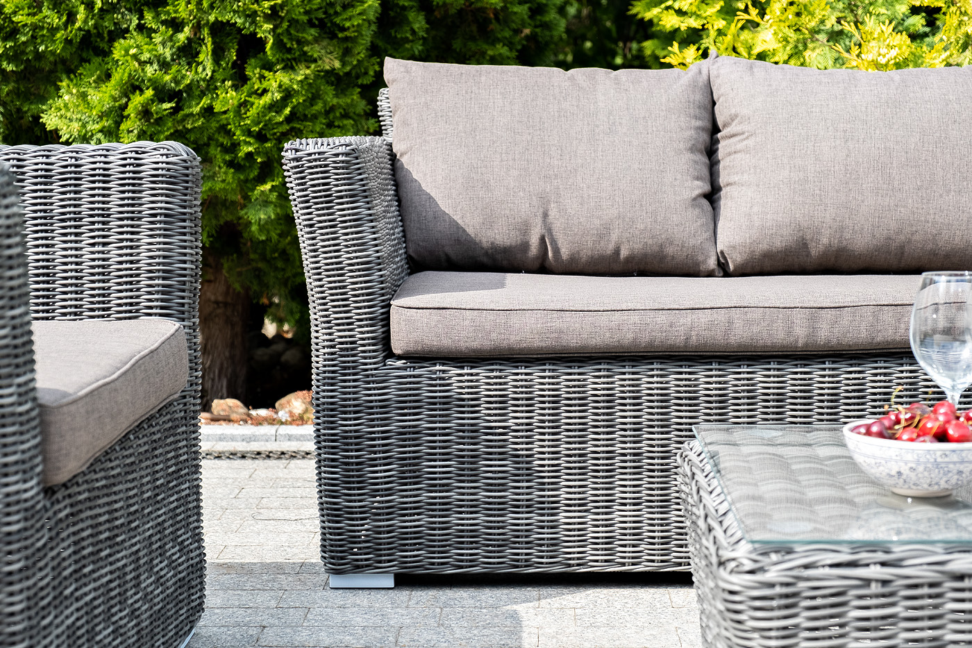 "Капуто" лаунж-зона из искусственного ротанга, цвет графит