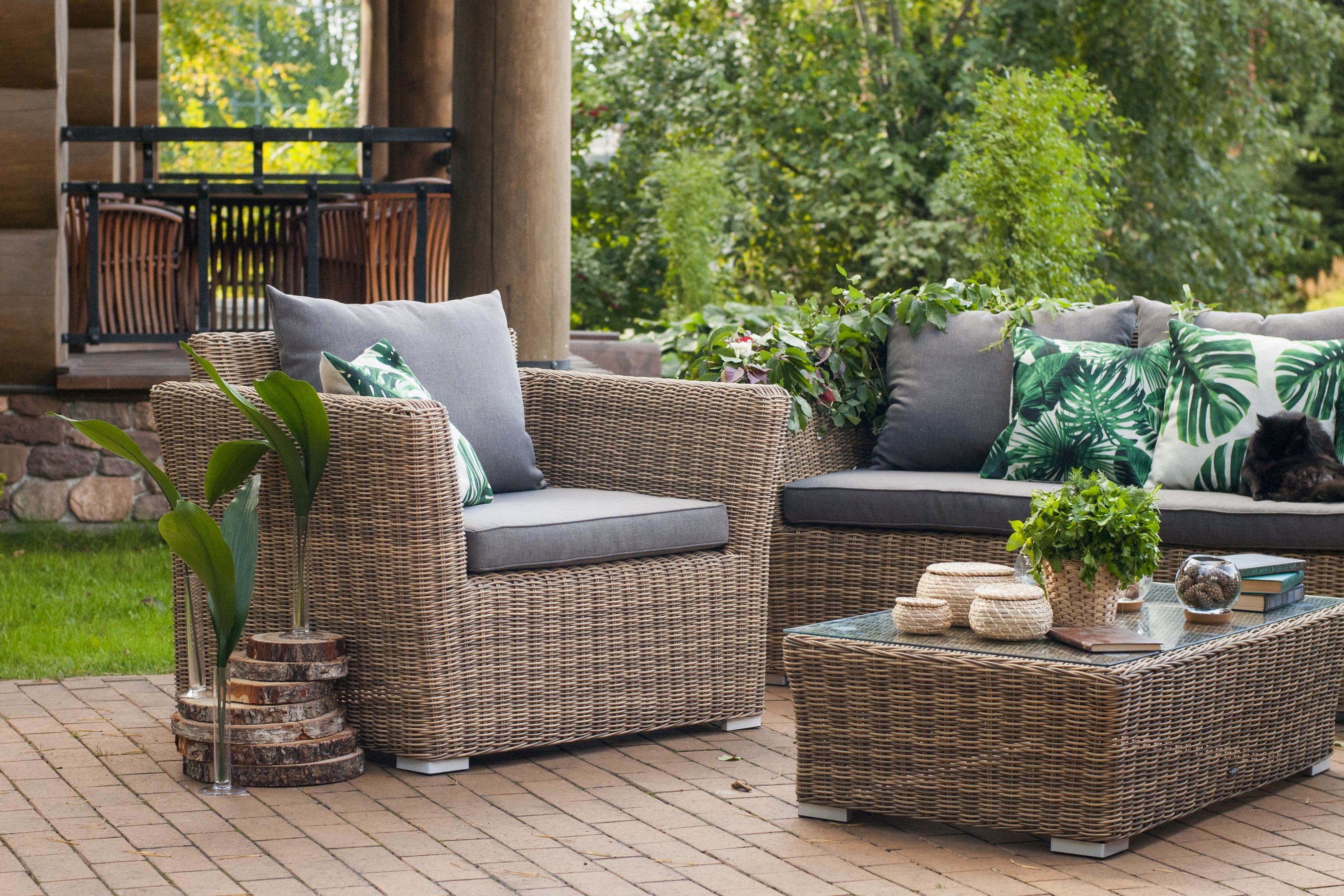 "Капуто" журнальный столик из искусственного ротанга, цвет соломенный