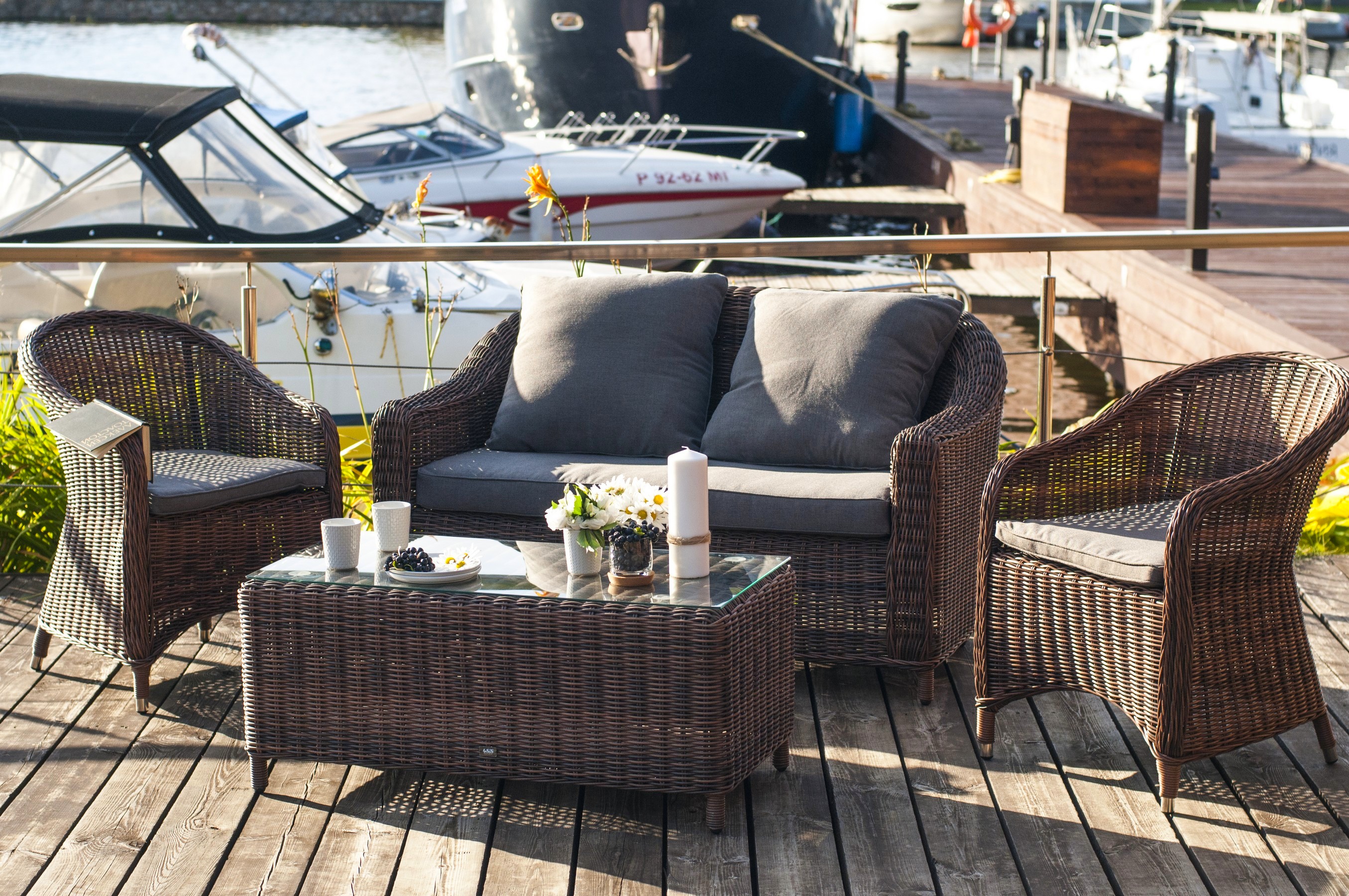 "Копаннини" диван из искусственного ротанга двухместный, цвет коричневый