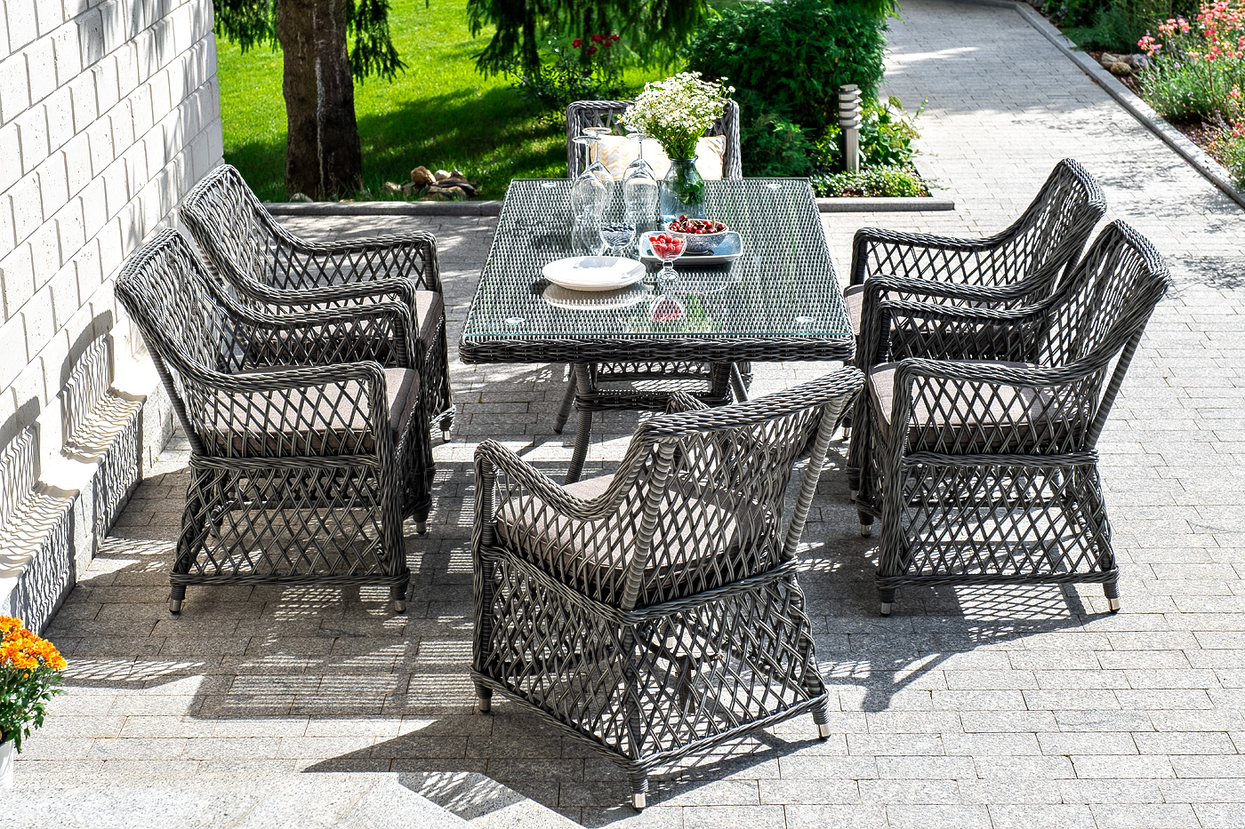 "Латтини" плетеное кресло из искусственного ротанга, цвет графит