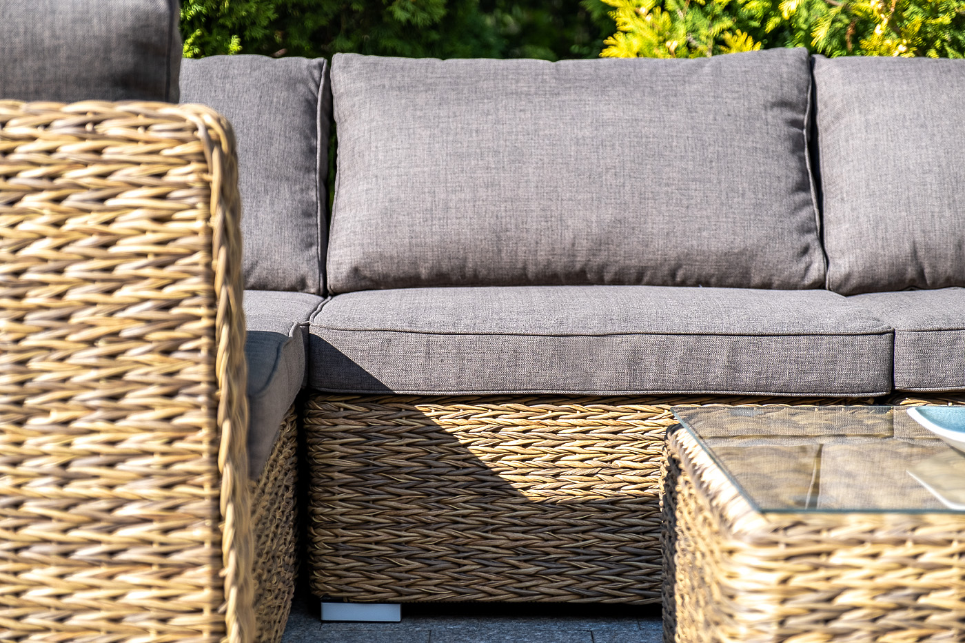 "Лунджи" модуль диванный угловой с подушками, цвет соломенный (гиацинт)