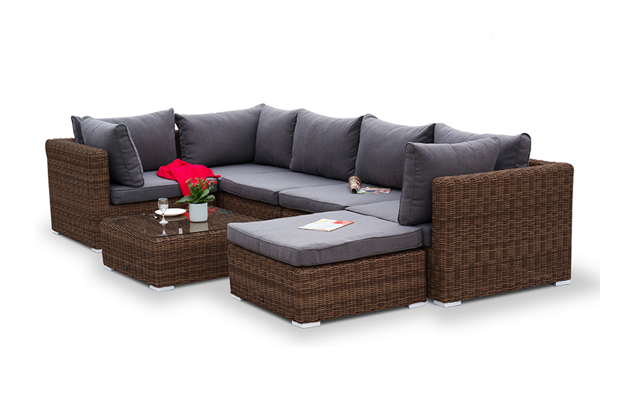 "Лунджи" журнальный столик плетеный, цвет коричневый