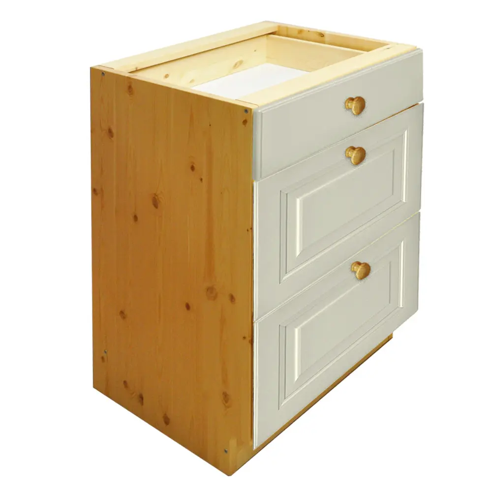 Тумба массив сосны Весури с 3-мя ящ. арт. 363 слоновая кость